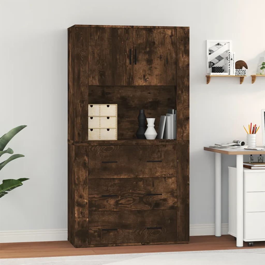 Berkfield Highboard Smoked Oak Engineered Wood