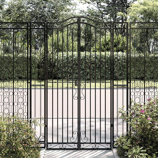 Berkfield Garden Gate Black 121x8x180 cm Wrought Iron
