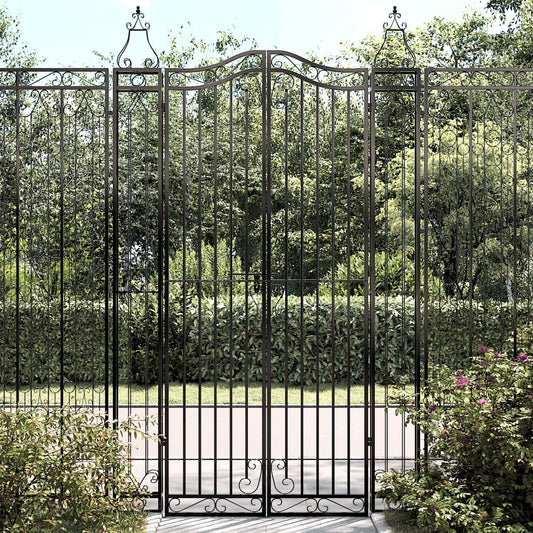 Berkfield Garden Gate Black 121x8x200 cm Wrought Iron
