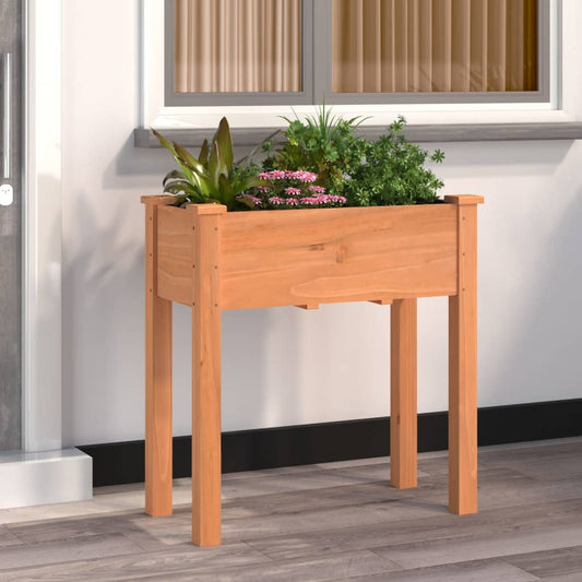 Berkfield Planter with Liner Brown 71x37x76 cm Solid Wood Fir