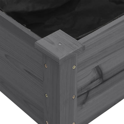 Berkfield Planter with Liner Grey 161x45x76 cm Solid Wood Fir