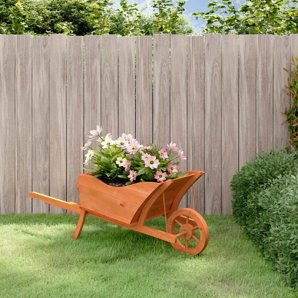 Berkfield Wheelbarrow Planter 128x45.5x43 cm Solid Wood Fir