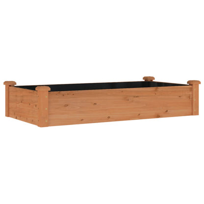 Berkfield Garden Raised Bed with Liner Brown 120x60x25 cm Solid Wood Fir