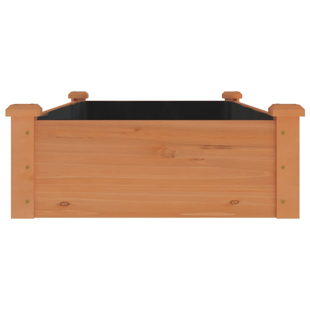 Berkfield Garden Raised Bed with Liner Brown 120x60x25 cm Solid Wood Fir