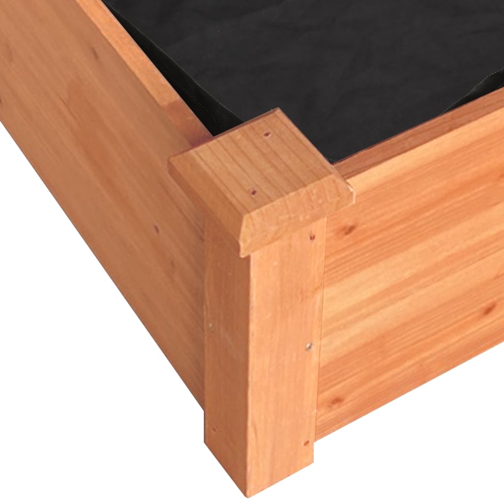 Berkfield Garden Raised Bed with Liner Brown 120x60x25 cm Solid Wood Fir