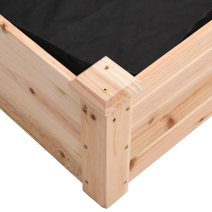 Berkfield Garden Raised Bed with Liner 120x120x25 cm Solid Wood Fir