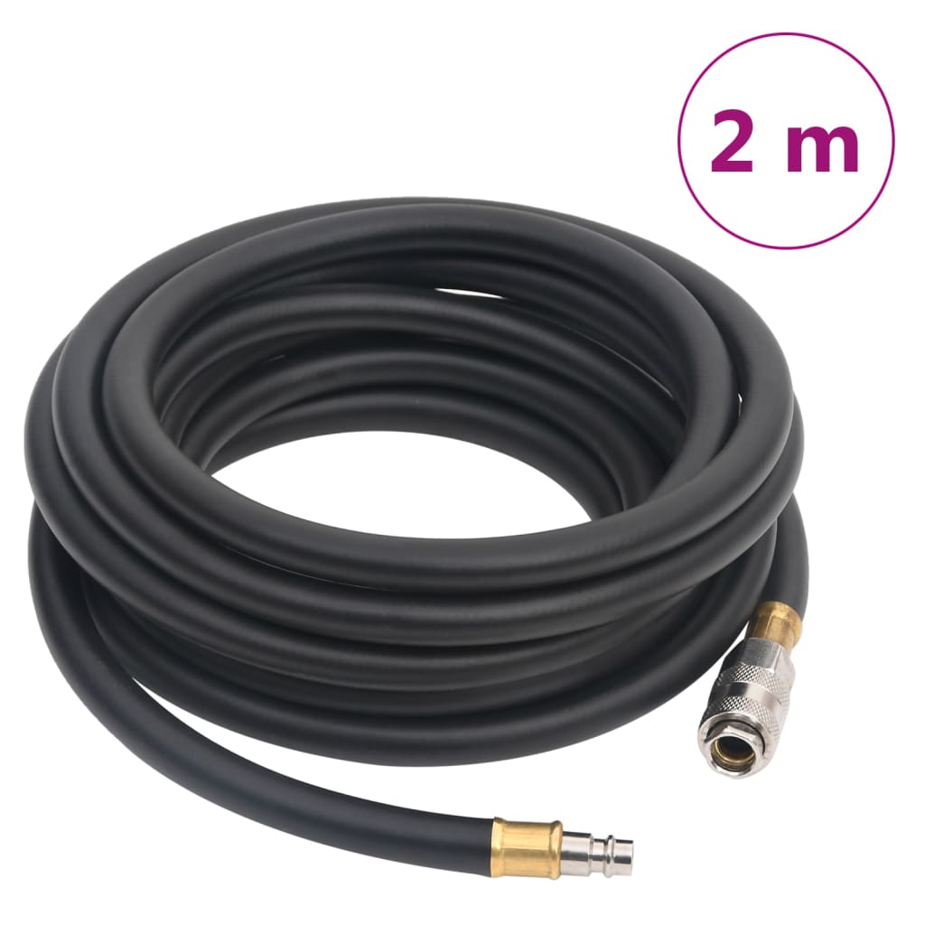 Berkfield Hybrid Air Hose Black 0.6" 2 m Rubber and PVC