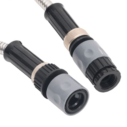 Berkfield Garden Hose with Spray Nozzle Silver 0.6" 30 m Stainless Steel