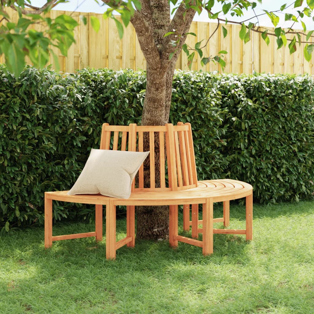 Berkfield Tree Bench Half Round �_�”�_160 cm Solid Wood Teak