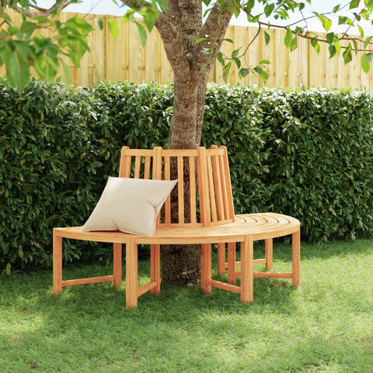 Berkfield Tree Bench Half Round �_�”�_160 cm Solid Wood Teak