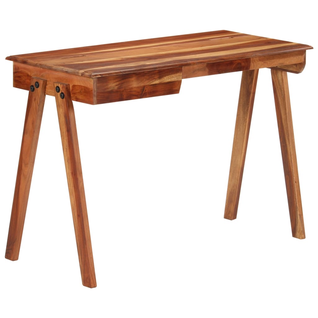 Berkfield Writing Desk with Drawer 110x50x77 cm Solid Wood Acacia