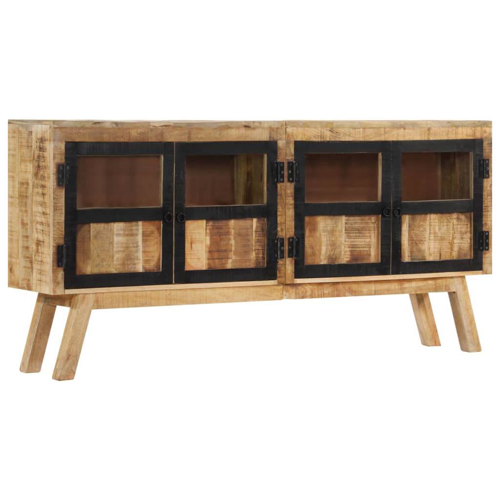 Berkfield Sideboard Brown and Black 160x30x76 cm Solid Wood Mango