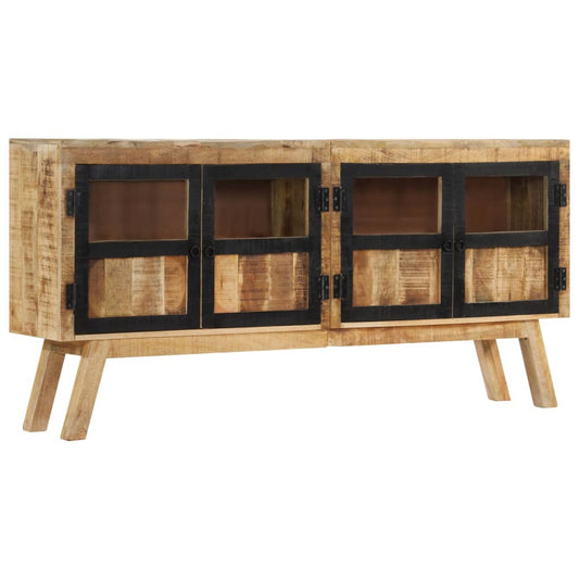 Berkfield Sideboard Brown and Black 160x30x76 cm Solid Wood Mango