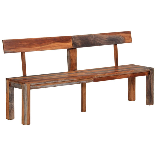 Berkfield Bench with Backrest 160 cm Grey Solid Wood Acacia