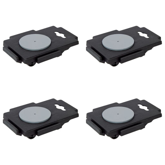 Berkfield Moving Dollies with 8 Wheels 4 pcs Black Polypropylene 150 kg