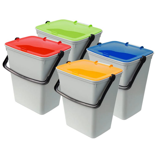Berkfield Waste Bins with Lids 4 pcs Polypropylene 60 L