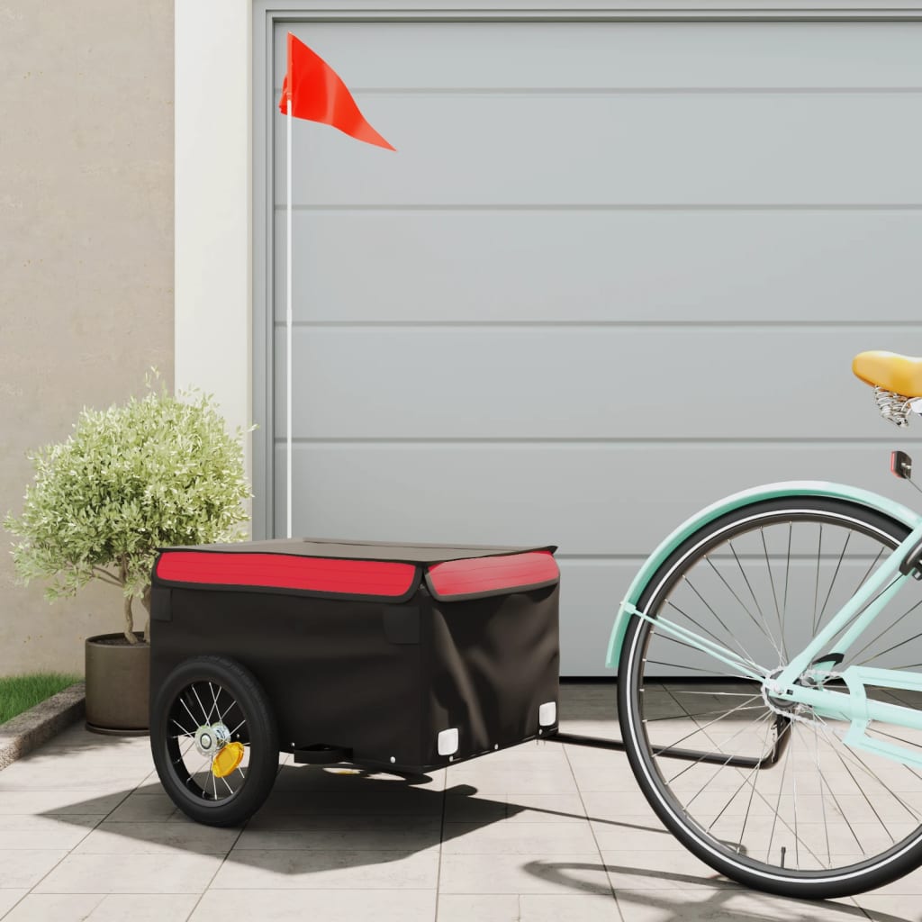 Berkfield Bike Cargo Trailer Black and Red 30 kg Iron
