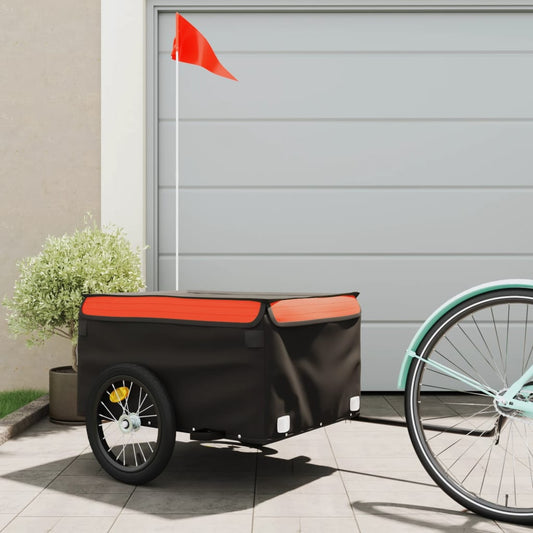 Berkfield Bike Cargo Trailer Black and Orange 45 kg Iron