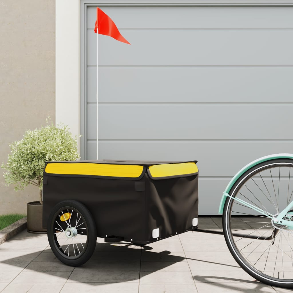 Berkfield Bike Cargo Trailer Black and Yellow 45 kg Iron