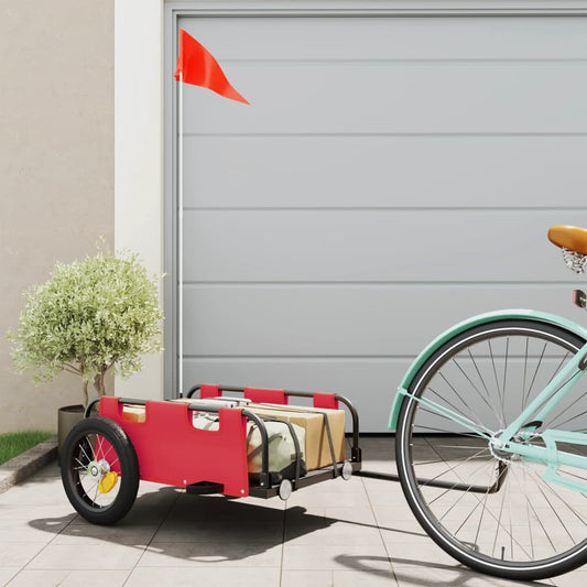 Berkfield Cargo Bike Trailer Red Oxford Fabric and Iron