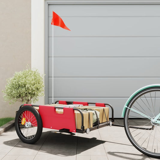 Berkfield Cargo Bike Trailer Red Oxford Fabric and Iron