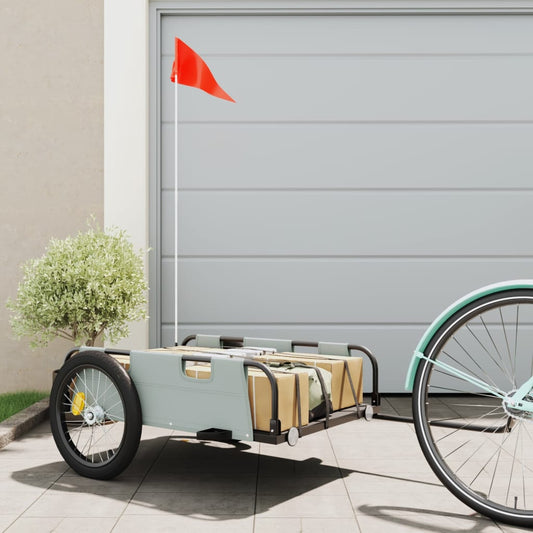 Berkfield Cargo Bike Trailer Grey Oxford Fabric and Iron