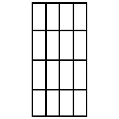 Berkfield Walk-in Shower Wall with Shelf Black 90x195 cm ESG Glass&Aluminium