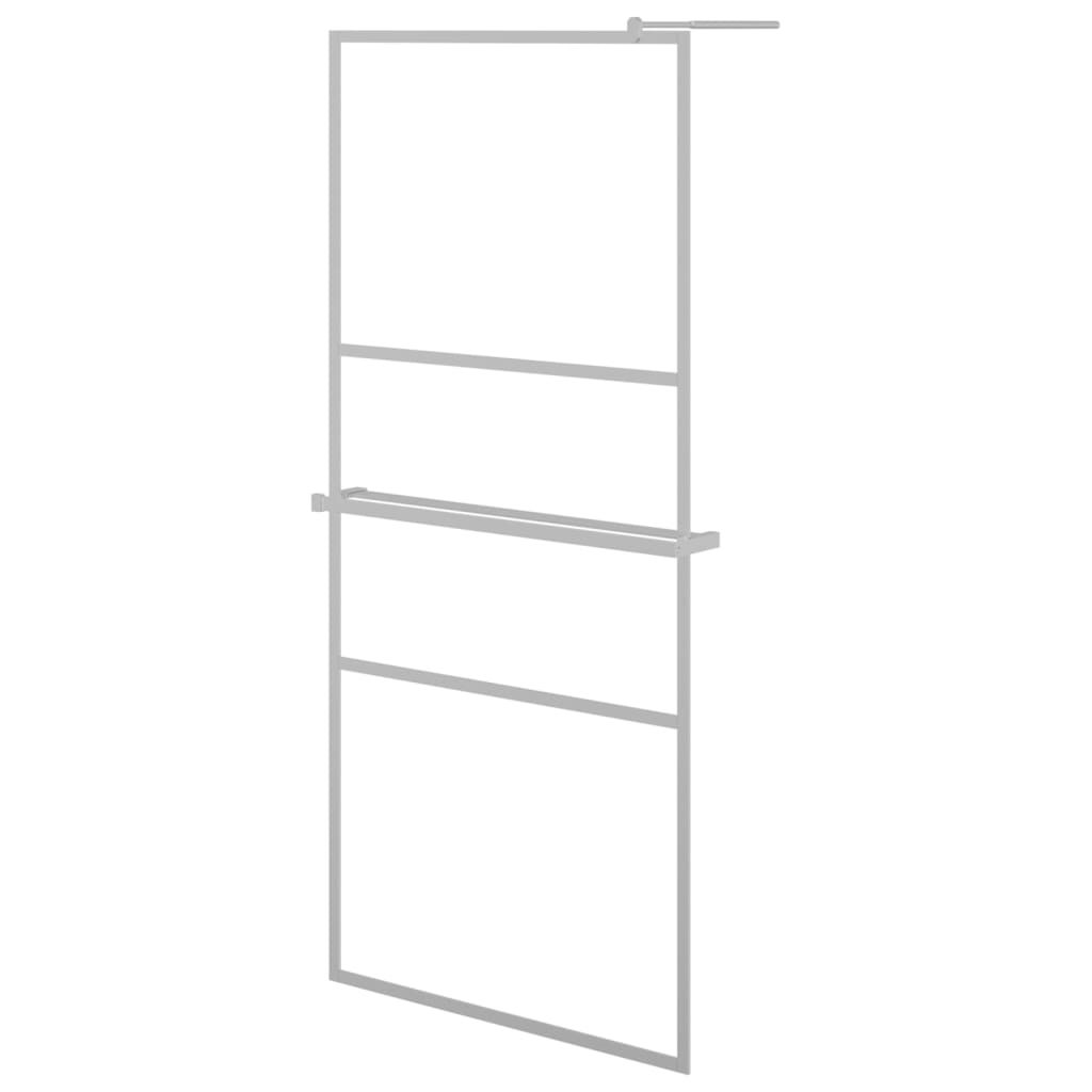 Berkfield Walk-in Shower Wall with Shelf Chrome 90x195 cm ESG Glass&Aluminium