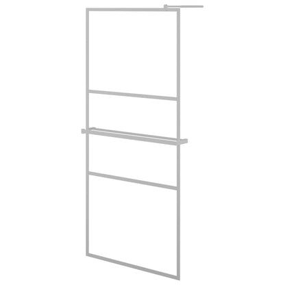 Berkfield Walk-in Shower Wall with Shelf Chrome 90x195 cm ESG Glass&Aluminium