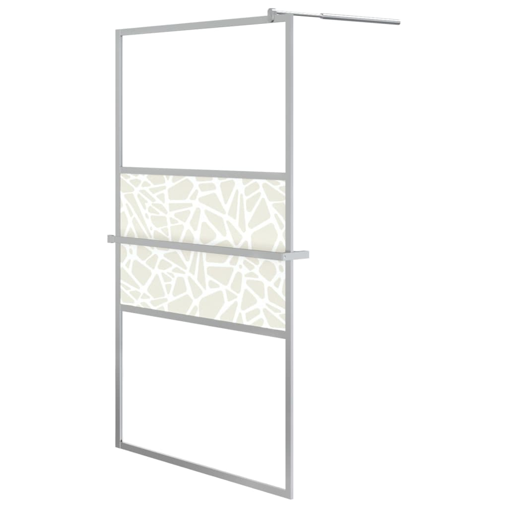 Berkfield Walk-in Shower Wall with Shelf Chrome 115x195 cm ESG Glass&Aluminium