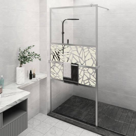 Berkfield Walk-in Shower Wall with Shelf Chrome 115x195 cm ESG Glass&Aluminium