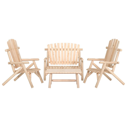 Berkfield 4 Piece Garden Lounge Set Solid Wood Spruce