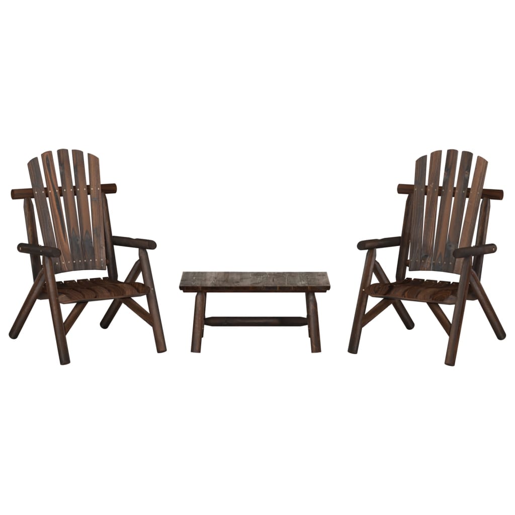 Berkfield 3 Piece Garden Lounge Set Solid Wood Spruce