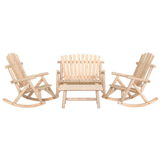 Berkfield 4 Piece Garden Lounge Set Solid Wood Spruce