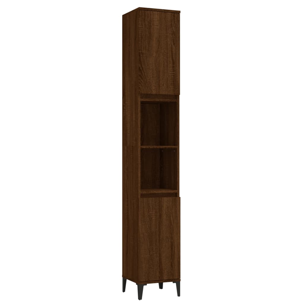 Berkfield 3 Piece Bathroom Cabinet Set Brown Oak Engineered Wood
