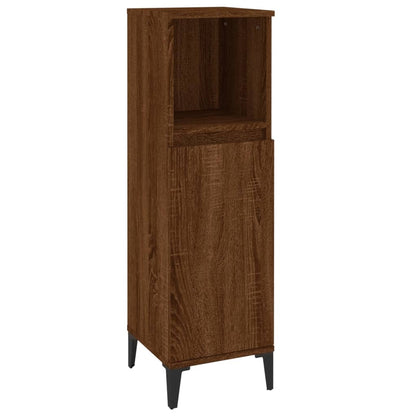 Berkfield 3 Piece Bathroom Cabinet Set Brown Oak Engineered Wood