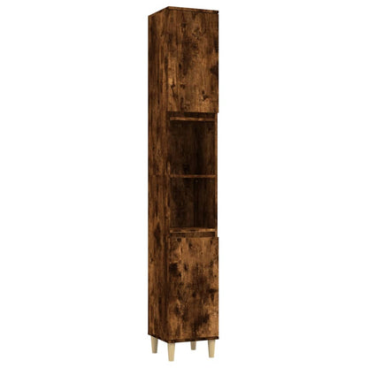 Berkfield 3 Piece Bathroom Furniture Set Smoked Oak Engineered Wood