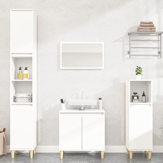 Berkfield 2 Piece Bathroom Furniture Set White Engineered Wood