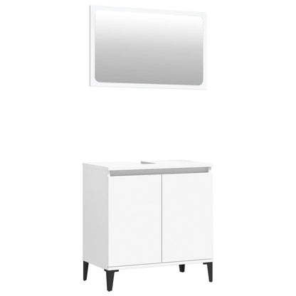 Berkfield 2 Piece Bathroom Furniture Set White Engineered Wood