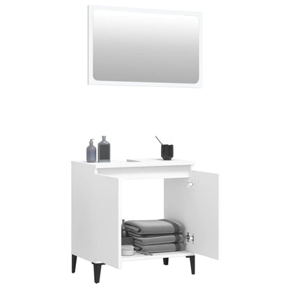 Berkfield 2 Piece Bathroom Furniture Set White Engineered Wood