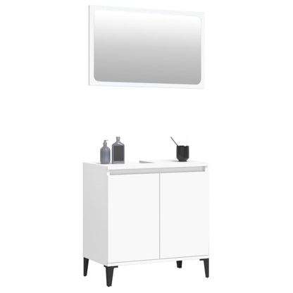 Berkfield 2 Piece Bathroom Furniture Set White Engineered Wood