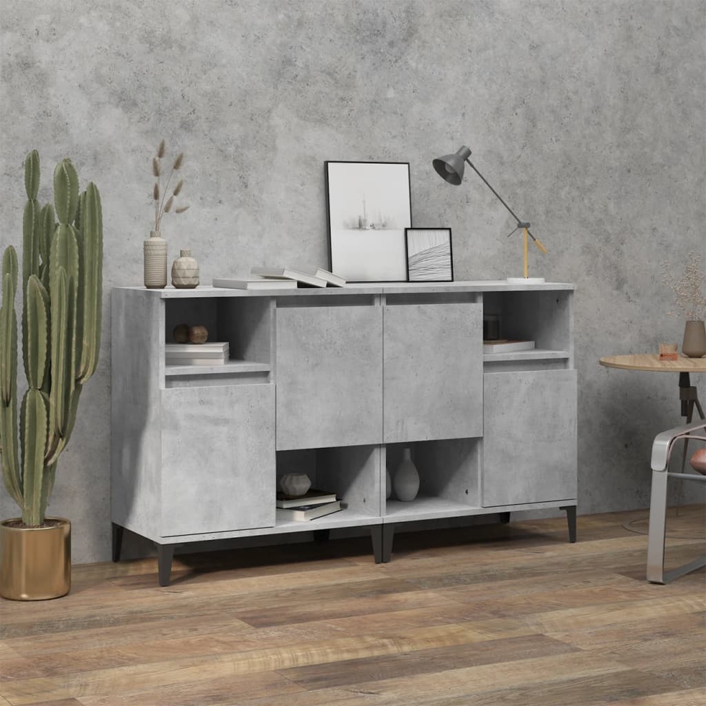 Berkfield Sideboards 2 pcs Concrete Grey 60x35x70 cm Engineered Wood