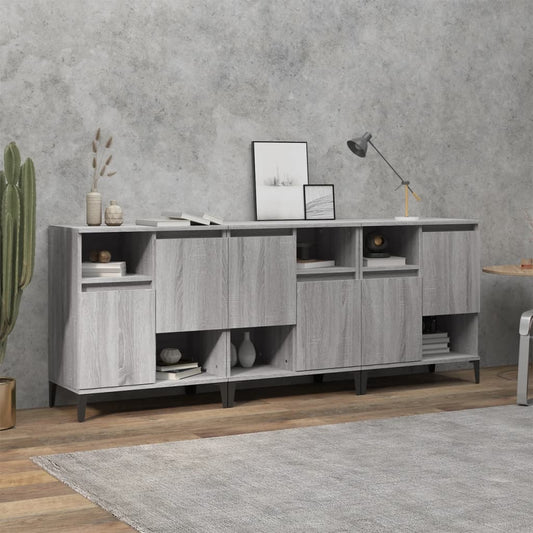 Berkfield Sideboards 3 pcs Grey Sonoma 60x35x70 cm Engineered Wood