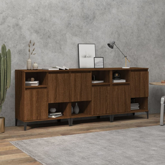 Berkfield Sideboards 3 pcs Brown Oak 60x35x70 cm Engineered Wood