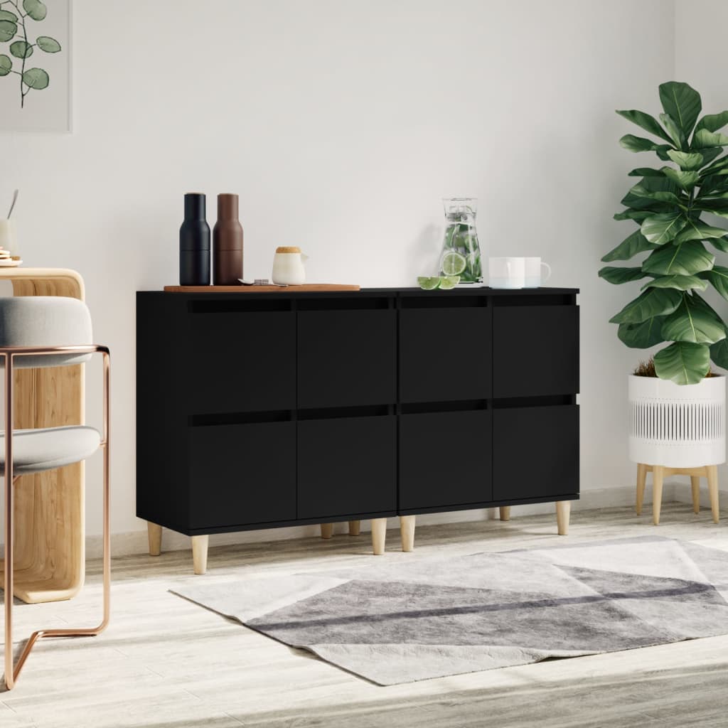 Berkfield Sideboards 2 pcs Black 60x35x70 cm Engineered Wood