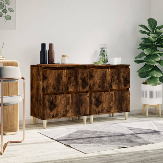 Berkfield Sideboards 2 pcs Smoked Oak 60x35x70 cm Engineered Wood