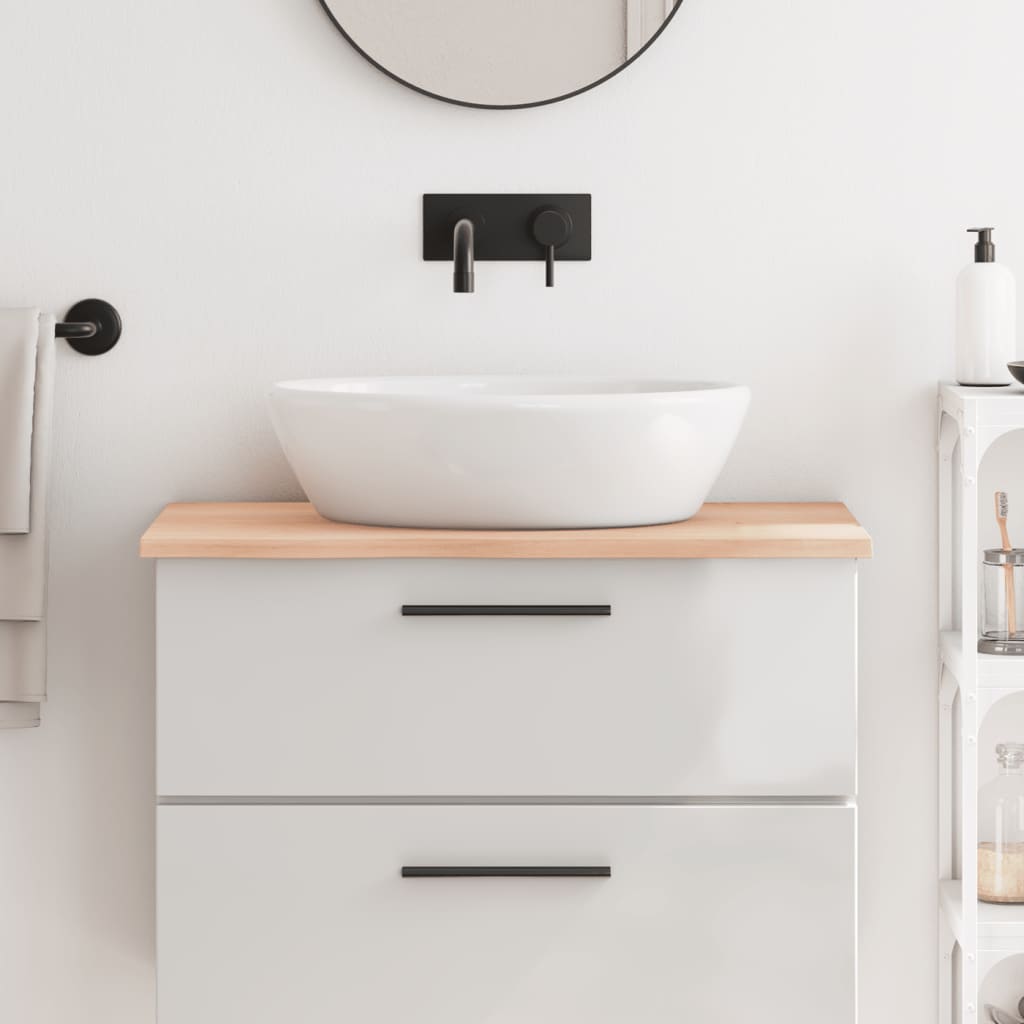Berkfield Bathroom Countertop 80x50x2 cm Untreated Solid Wood