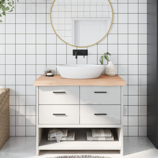 Berkfield Bathroom Countertop 100x50x6 cm Untreated Solid Wood