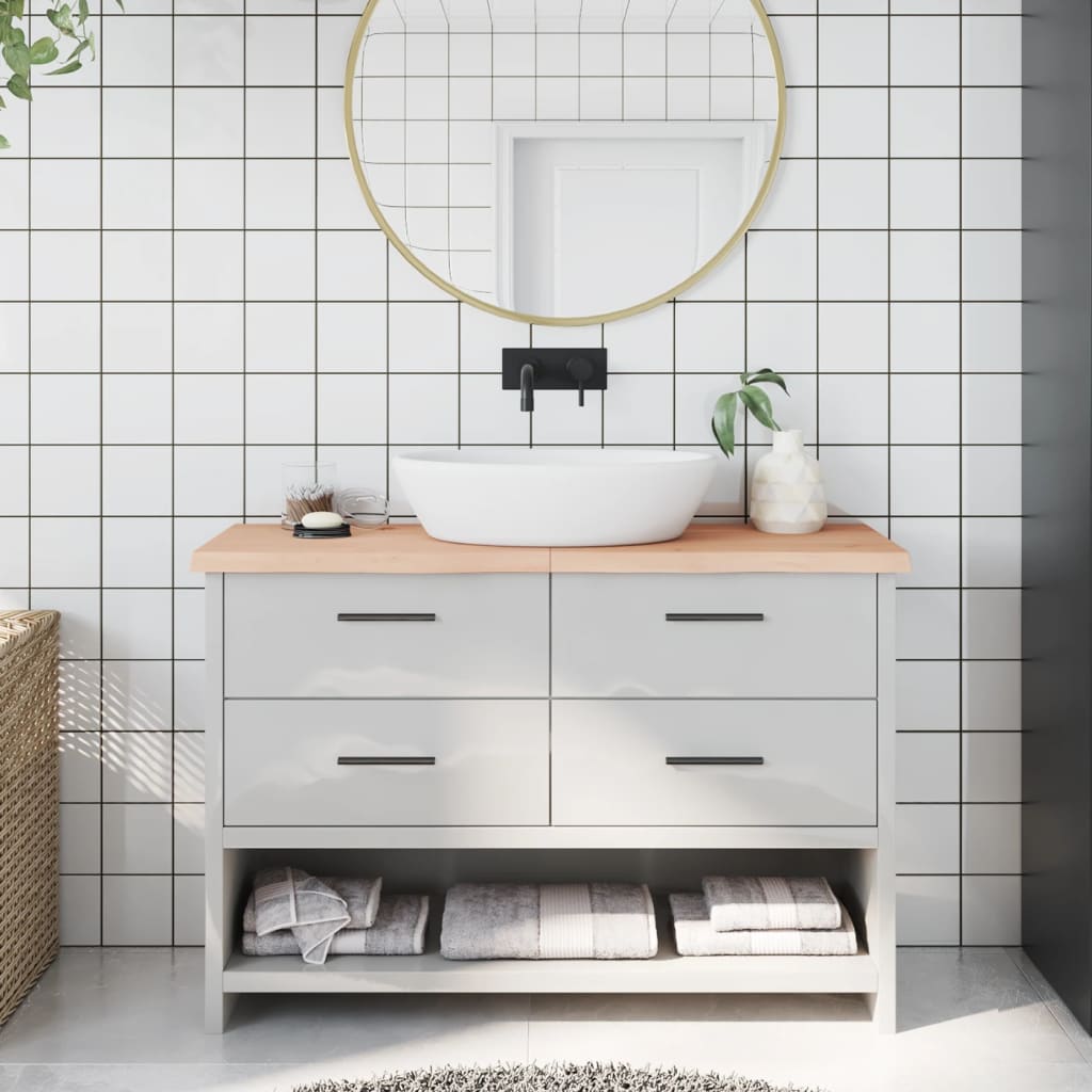 Berkfield Bathroom Countertop 120x30x4 cm Untreated Solid Wood
