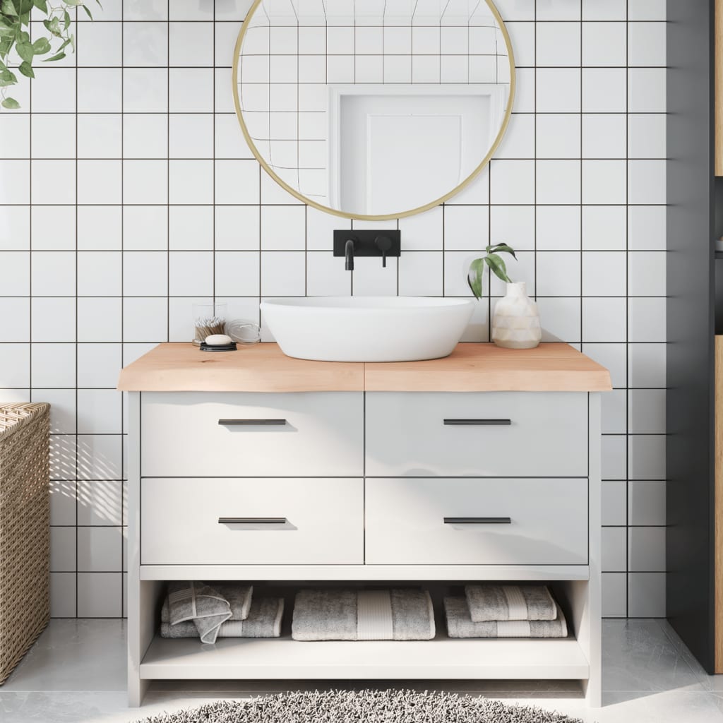 Berkfield Bathroom Countertop 120x50x6 cm Untreated Solid Wood